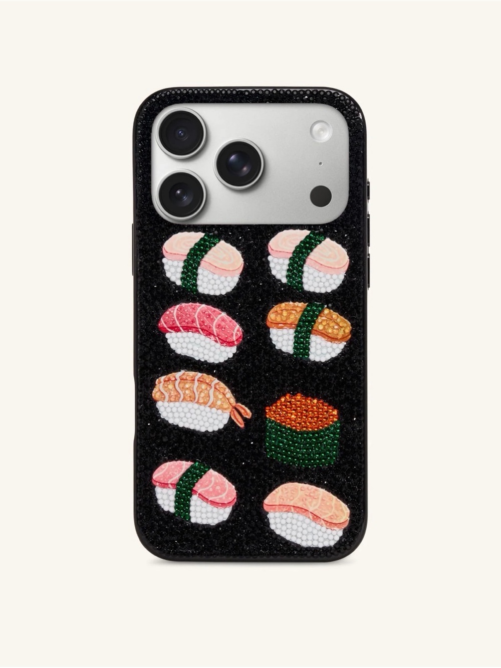 JW Pei Sushi Phone Case - Black Rhinestone -
iPhone 17 Pro Max